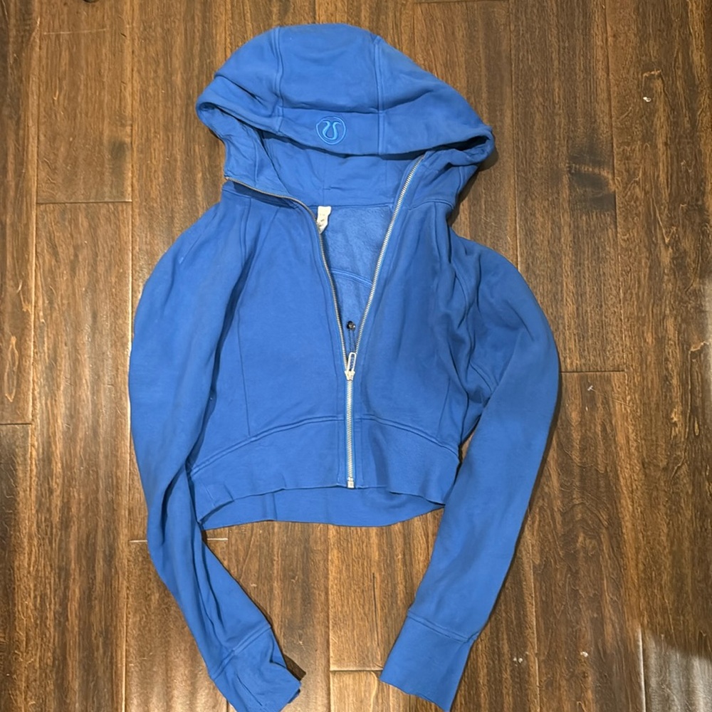 COPY - Lululemon super cropped scuba hoodie blue size 10!